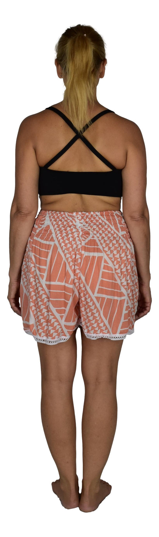 Beach Babe Shorts BBX-4101-XL Juniors Peach and White Coral