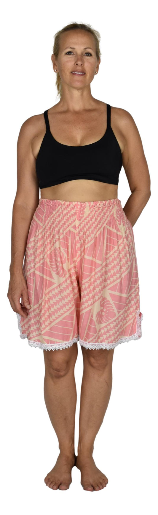 Beach Babe Shorts BBX-4111-XL Pink and White Coral