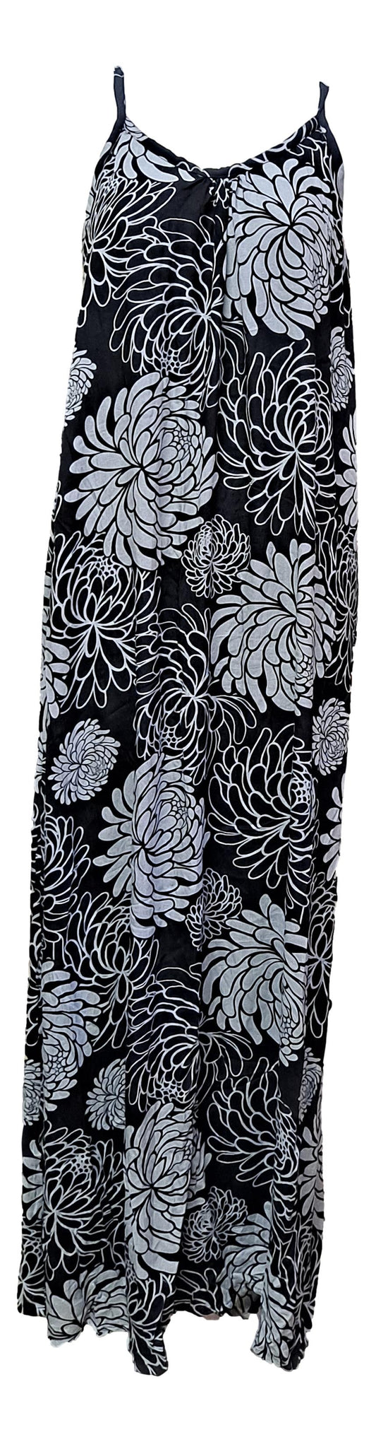 Bali Dress Long - BD-1232-L - Black Chrysanthemum
