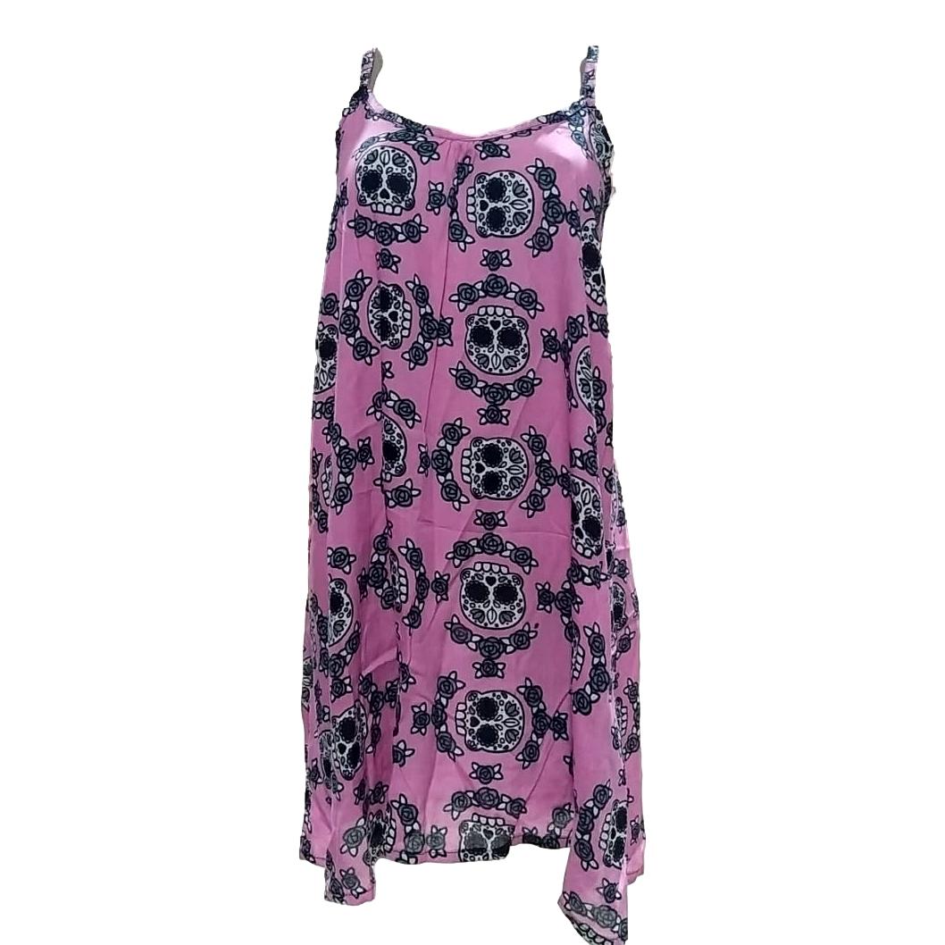 Bali Dress Short - BD-2951-S Pink Sugar Skulls