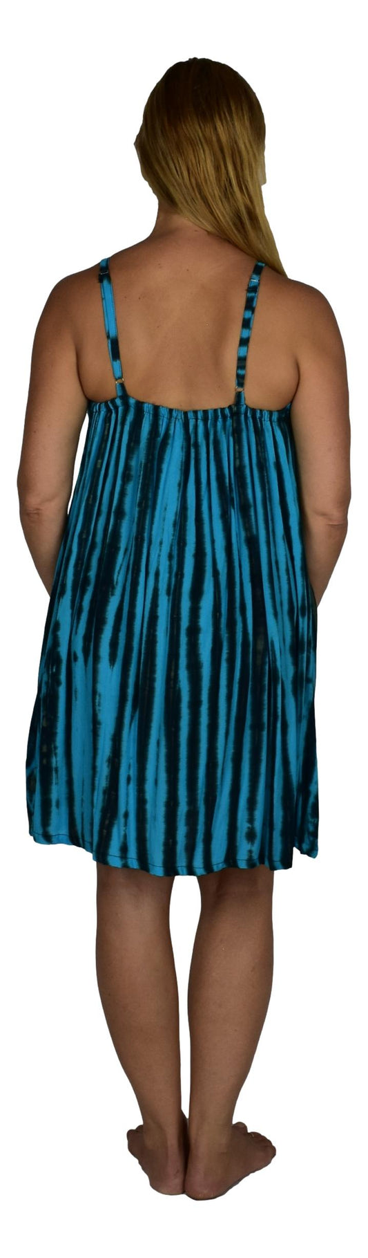 Bali Dress Short - BD-915-PRTLIFE-S Blue Tye Dye Pirate Life