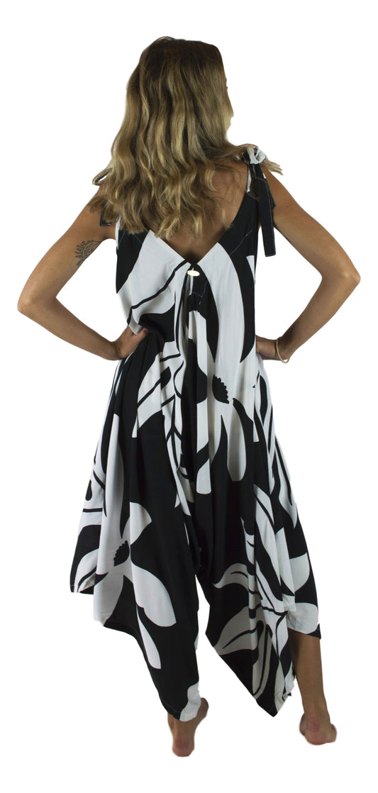 Bali Jumper - BJ-10-TL - Black and White Tiare, Tie Strap
