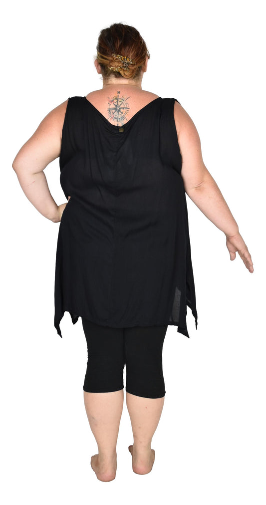 Cayman Top Plus CAYM-10-2X -Solid Black, Resort Top Plus Size