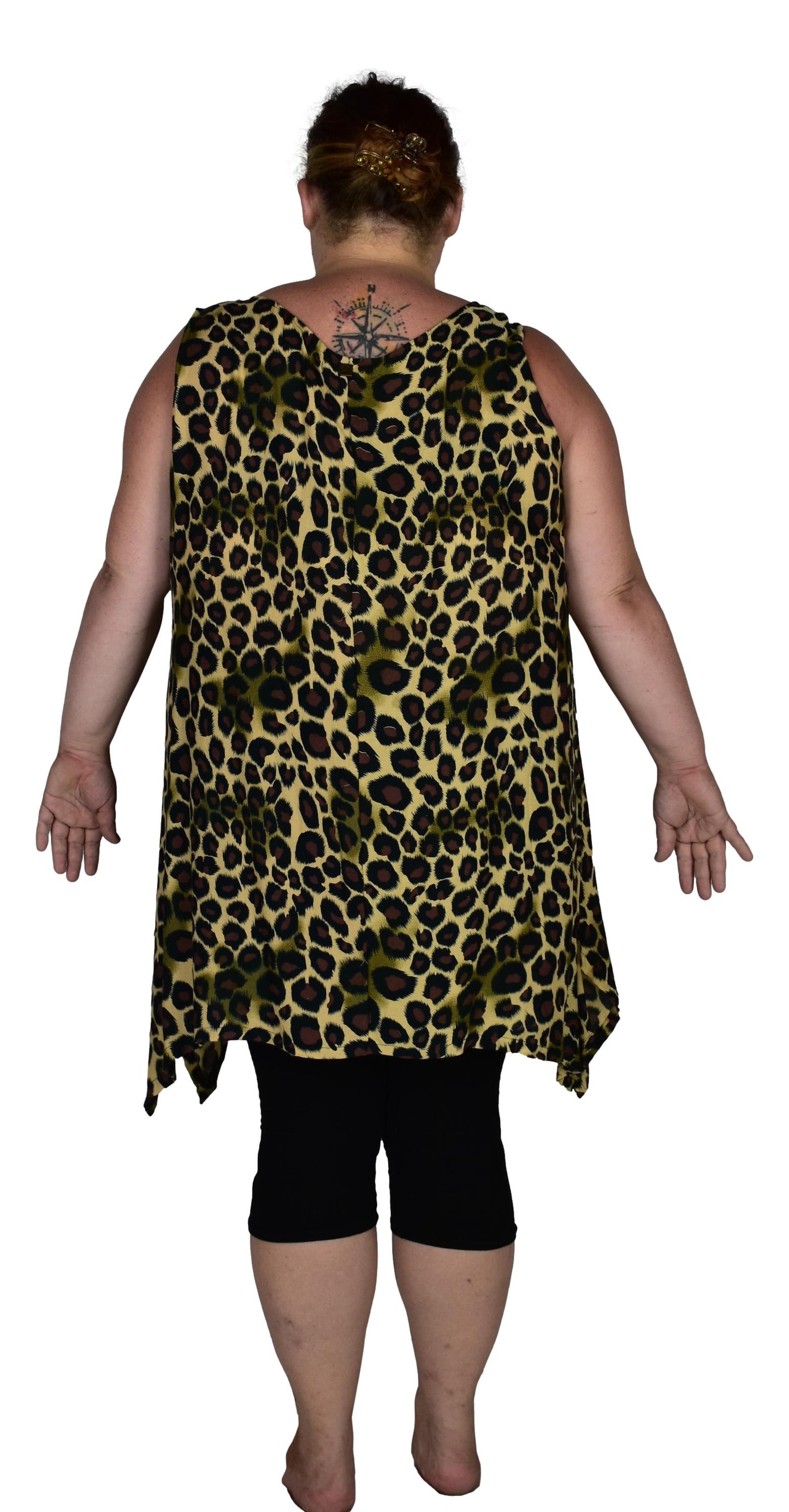 Cayman Top Plus CAYM-3519-2X - Animal Print Leopard Brown, Rayon, 2X