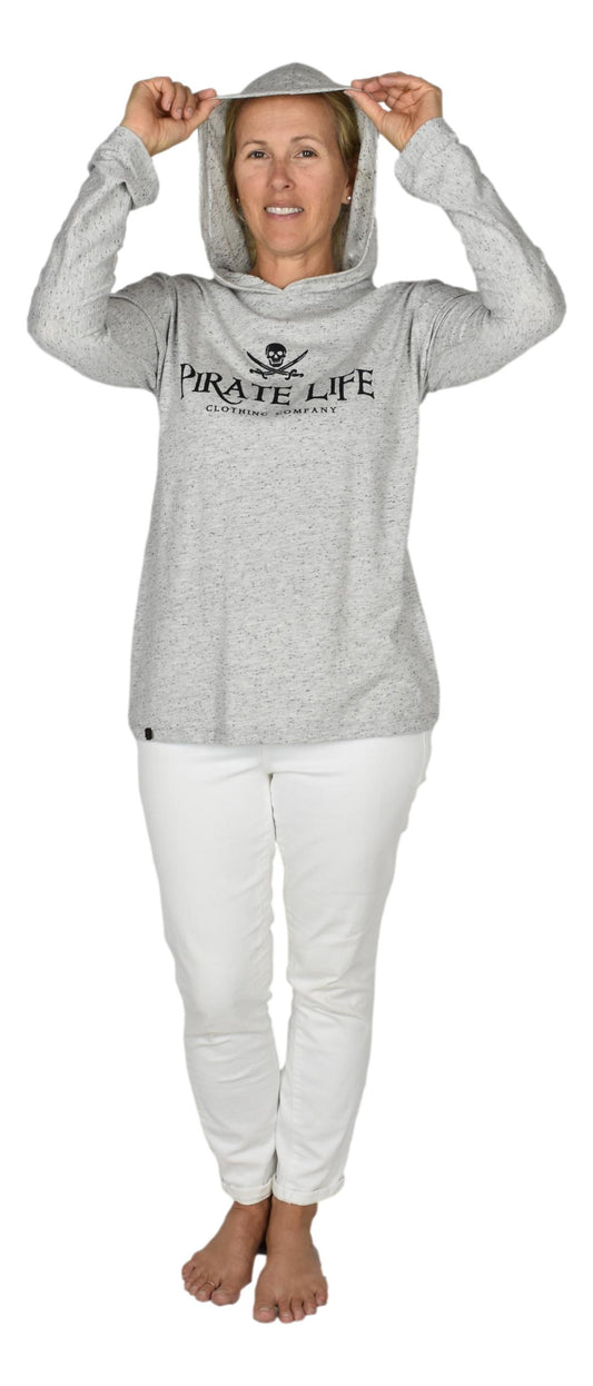 Pirate Life Hooded Tee – H-20-PL - Heather Gray – Long Sleeve