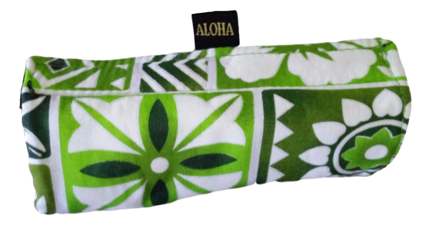 Luggage Handle Wrap – L-4 - Green Tropical Hawaiian Print Luggage Grip