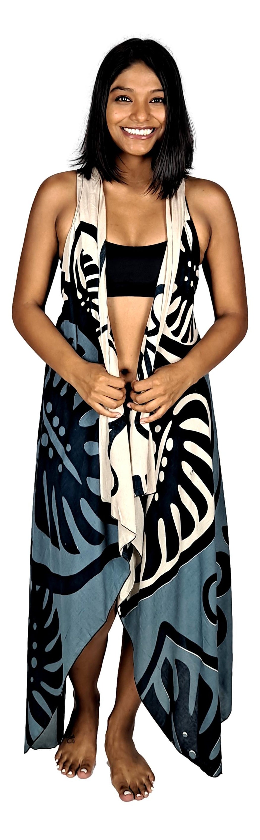 Magic Sarong MG-MON2-20 - Monstera Black and Grey