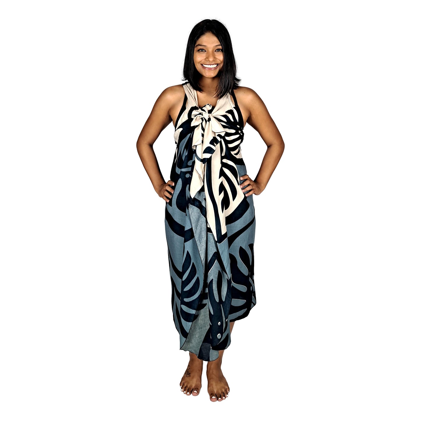 Magic Sarong MG-MON2-20 - Monstera Black and Grey