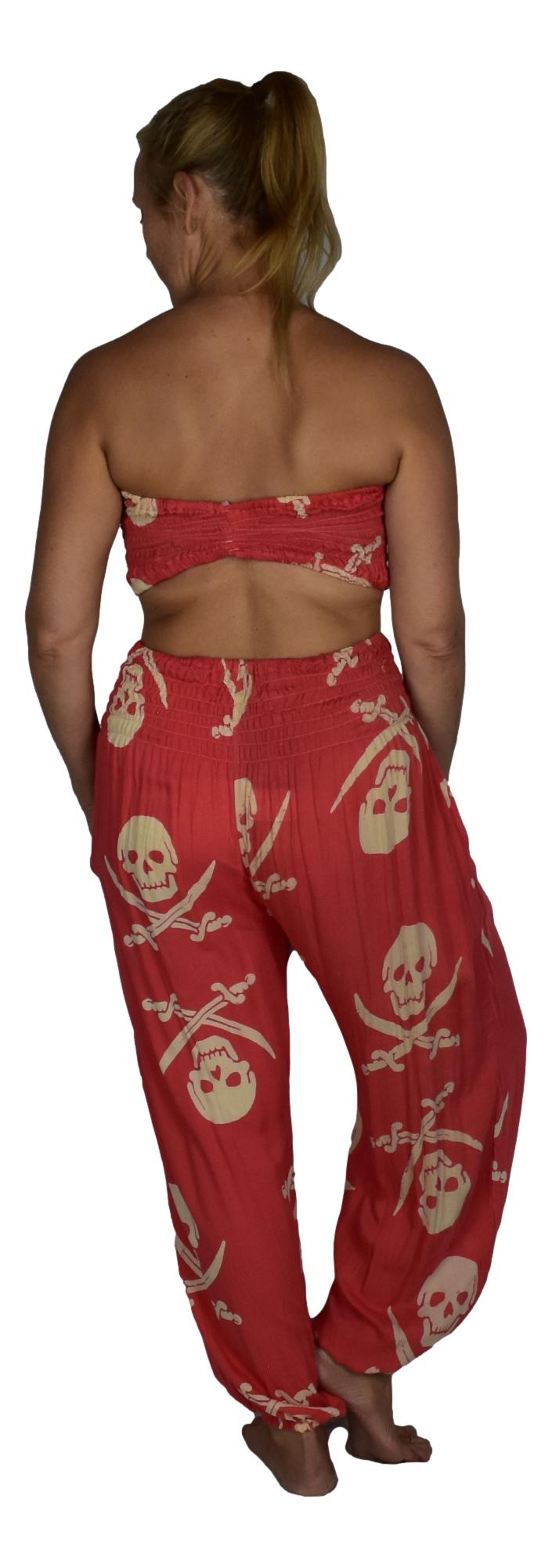Pant Set - PNT-3042 - Pirate Pink with Bandeau and Scrunchie, OS