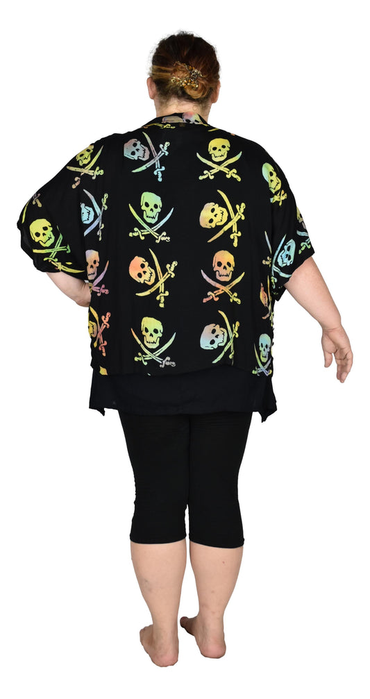 Pirate Life Short Kimono - RCS-2971 - Rainbow Batik Stamp