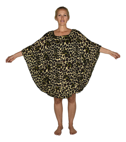 Ruffle Cover Up RCU-3519 - Animal Print Leopard Brown Wild One