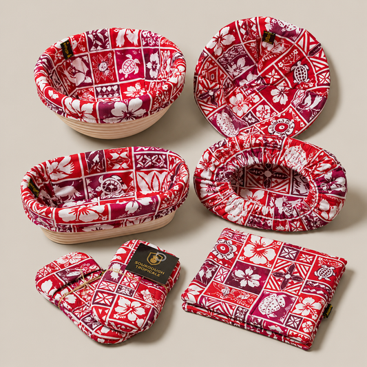 Sourdough Tropicale Kit - ST-PACK-1 - 7 Piece Baking Set | Banneton Covers, Mini Mitts & Hot Pad