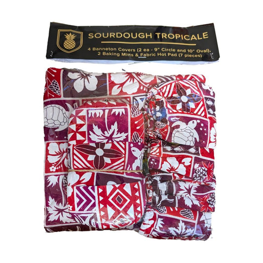 Sourdough Tropicale Kit - ST-PACK-1 - 7 Piece Baking Set | Banneton Covers, Mini Mitts & Hot Pad