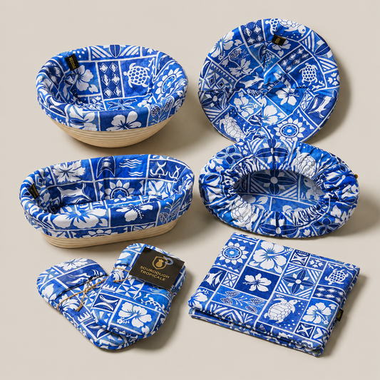 Sourdough Tropicale Kit - ST-PACK-6 - 7 Piece Baking Set | Banneton Covers, Mini Mitts & Hot Pad