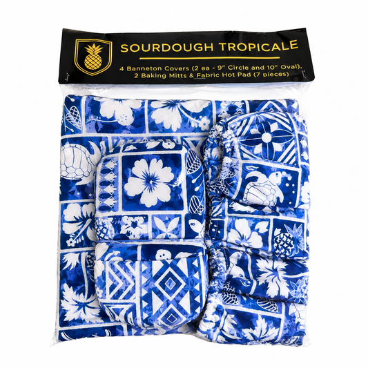 Sourdough Tropicale Kit - ST-PACK-6 - 7 Piece Baking Set | Banneton Covers, Mini Mitts & Hot Pad
