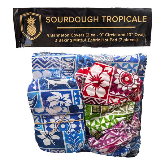 Sourdough Tropicale Kit - ST-PACK-ASST - 7 Piece Baking Set | Banneton Covers, Mini Mitts & Hot Pad