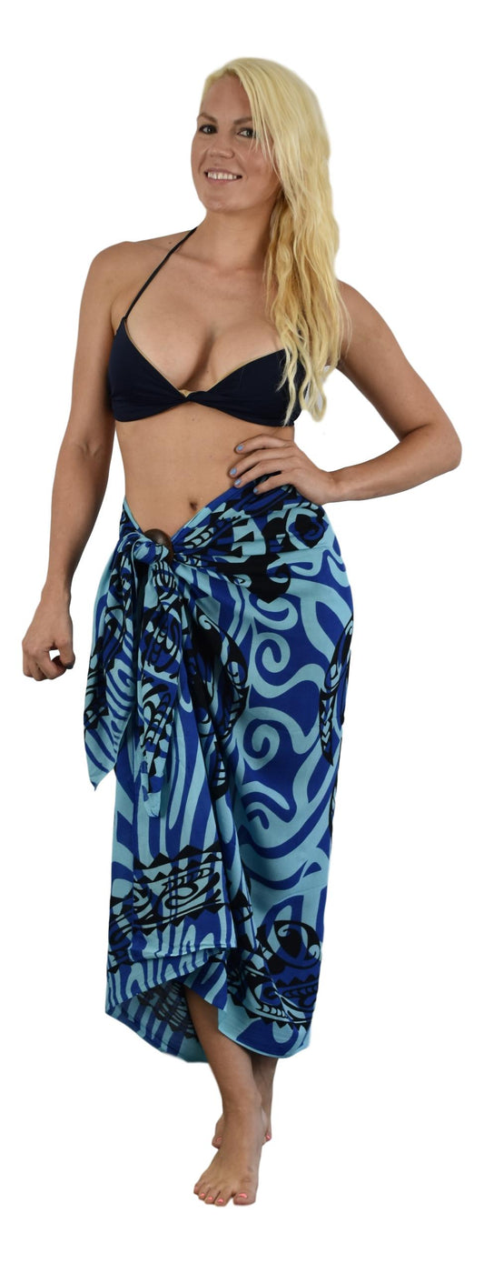 Sarong TAT-6-F - Tattoo Turtle Blue