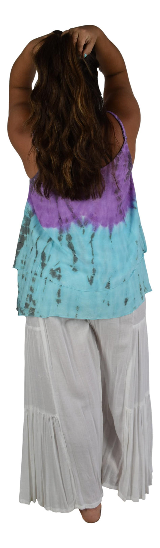 Bahama Top - BAHA-917 – Tye Dye Purple and Teal, Adjustable Straps