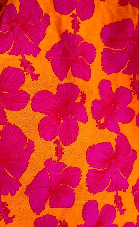 Sarong HIB7-1501-H - Hibiscus Red & Orange