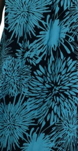 Headband & Scrunchie Set – HB-SCR-1226 – Black and Turq Chrysanthemum