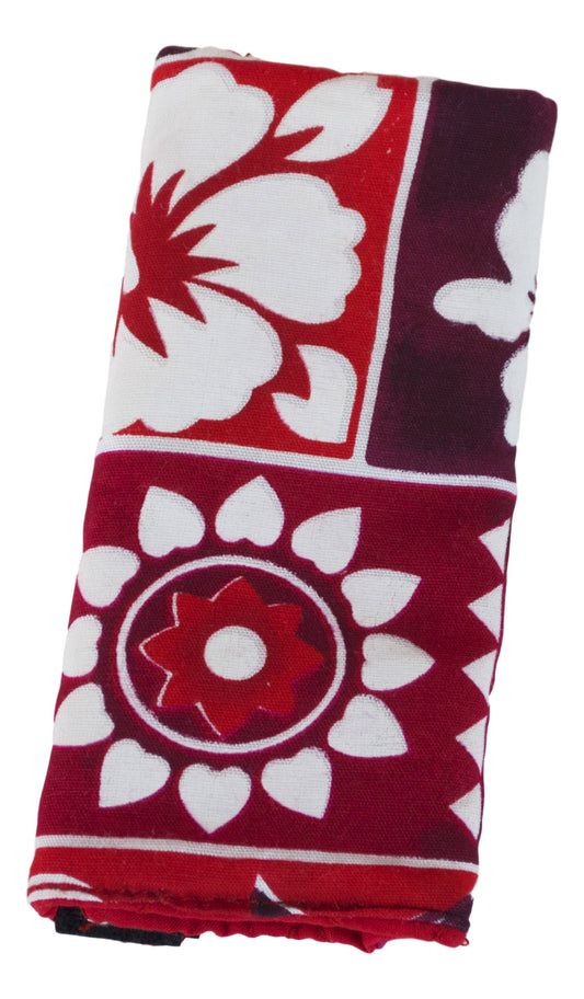 Luggage Handle Wrap – L-1 - Red Tropical Hawaiian Print Luggage Grip