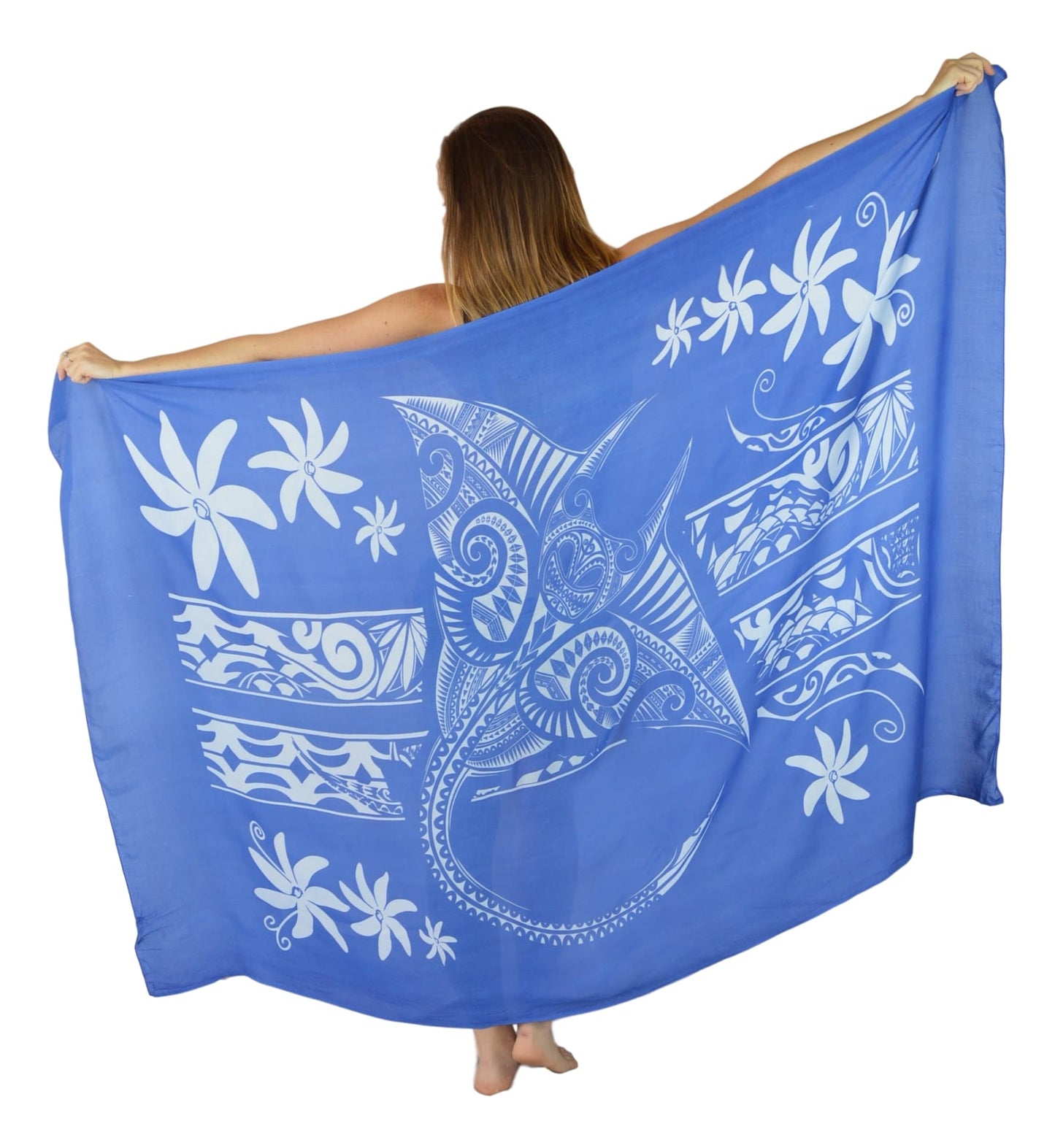 Sarong MNTA-6-F - Manta Ray Blue
