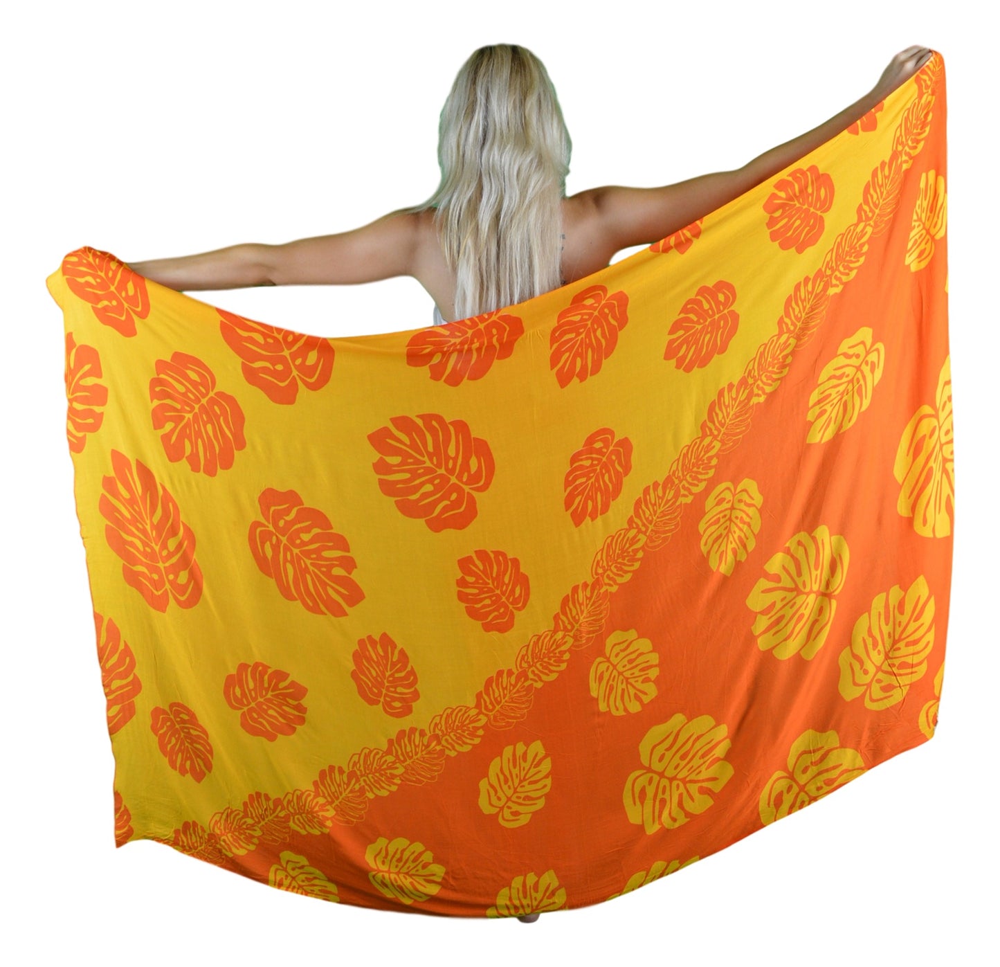 Sarong MON-2-F - Orange Monstera
