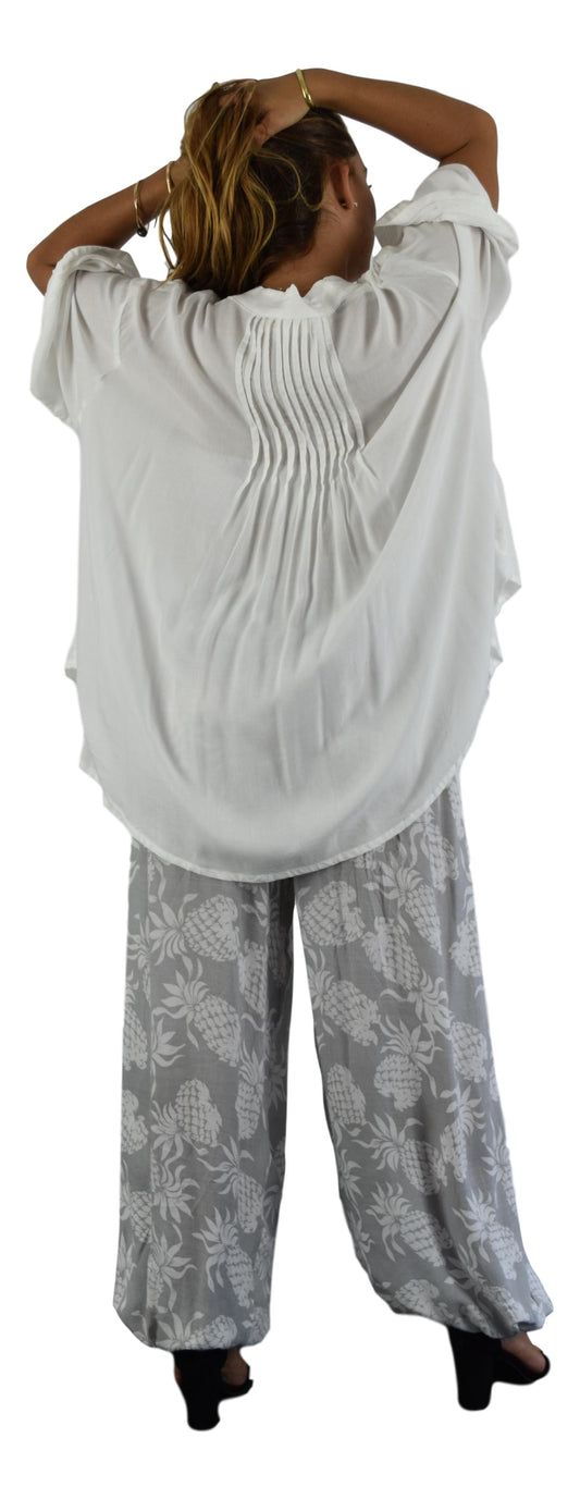 Paia Jacket – PAJ-08 - White Chiffon Rayon Lightweight Resort Jacket