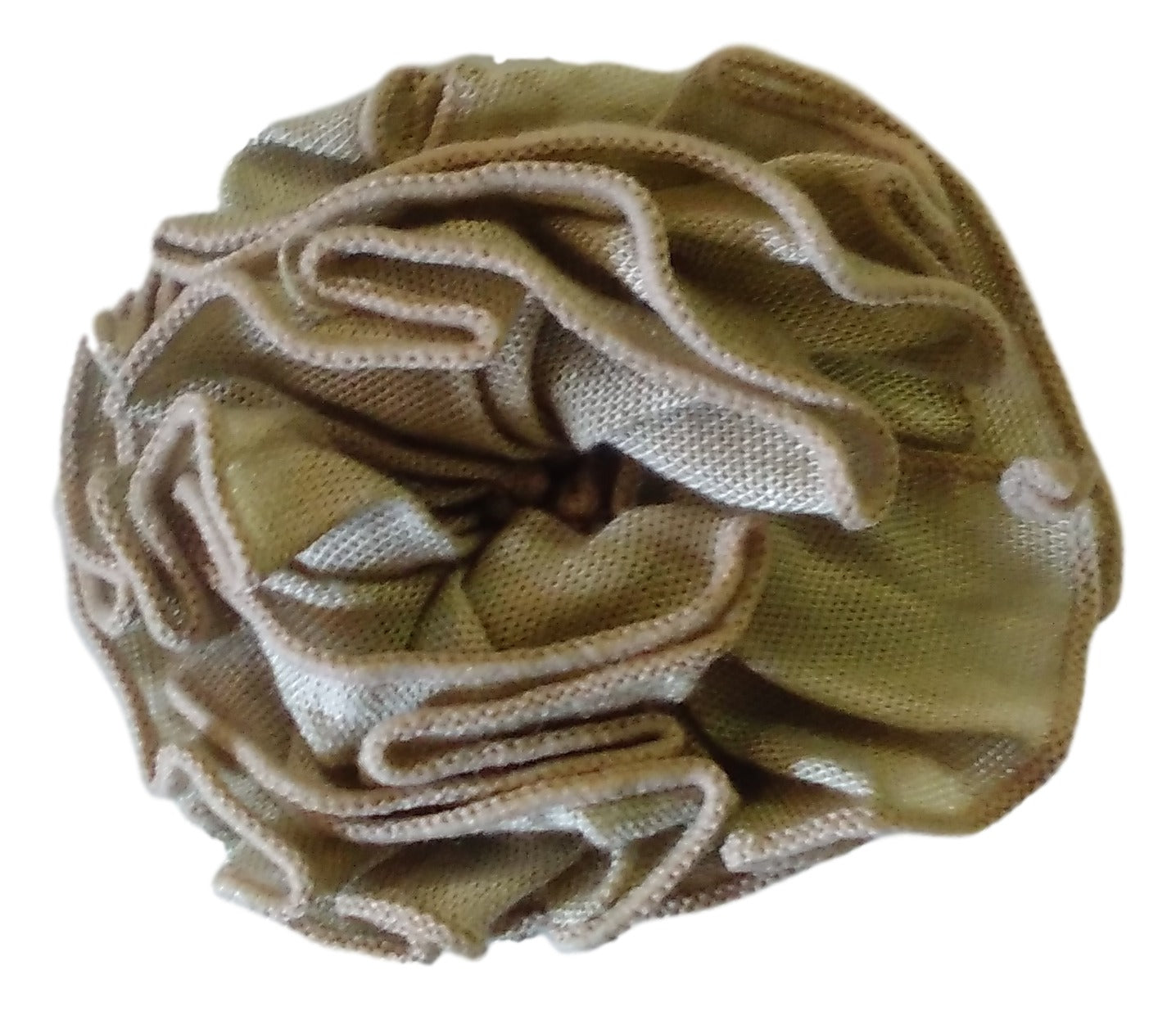 Flower Pin – PF-719 – Tan Cosmic Starburst Green Fabric Flower Pin
