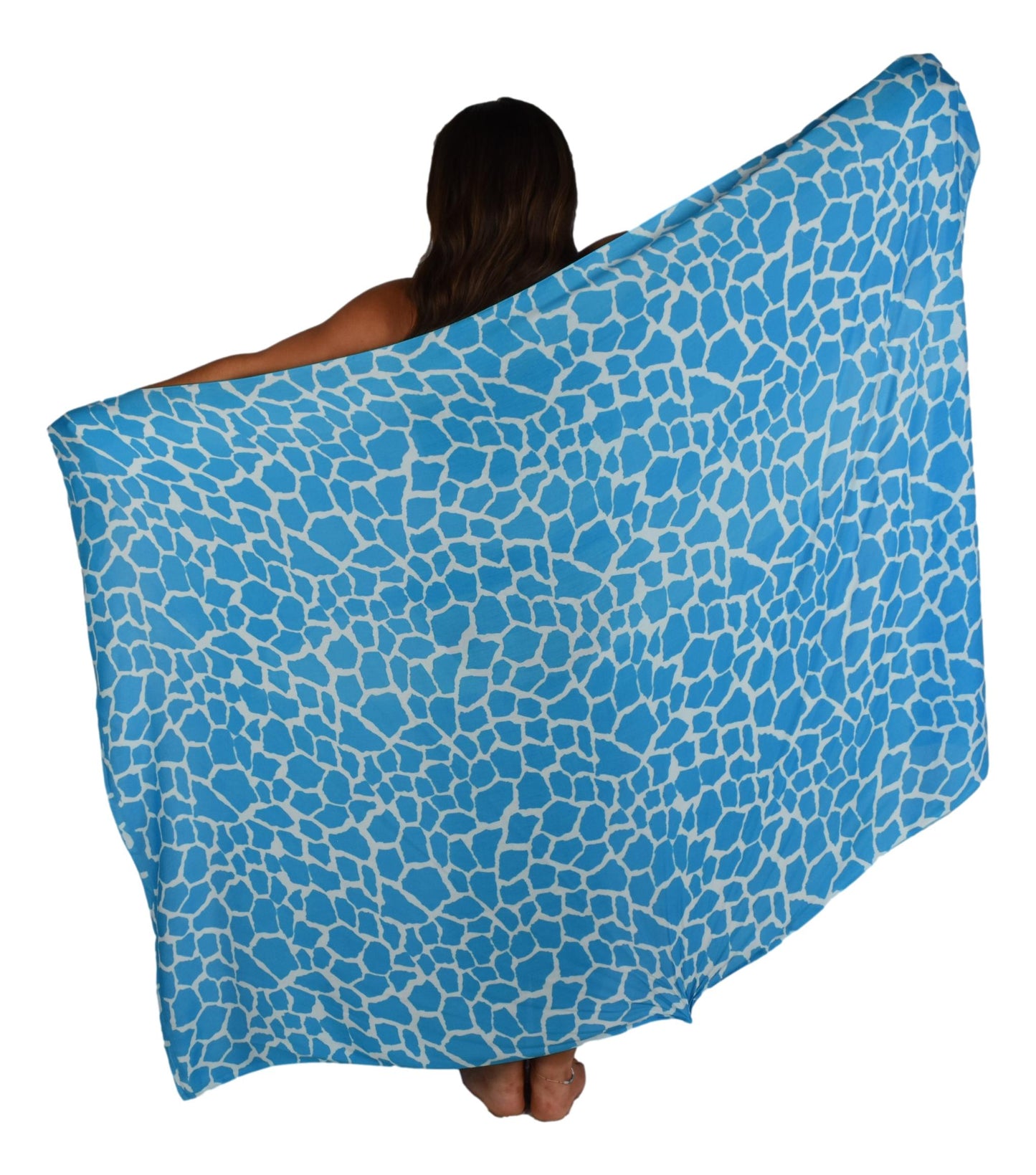 Sarong SAR-3506-F - Animal Print Giraffe Blue