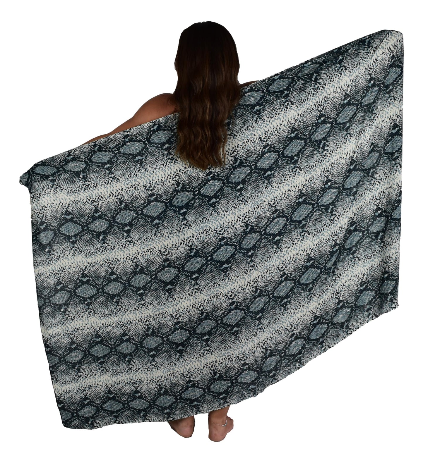 Sarong SAR-3530-F - Animal Print Snake Skin Gray