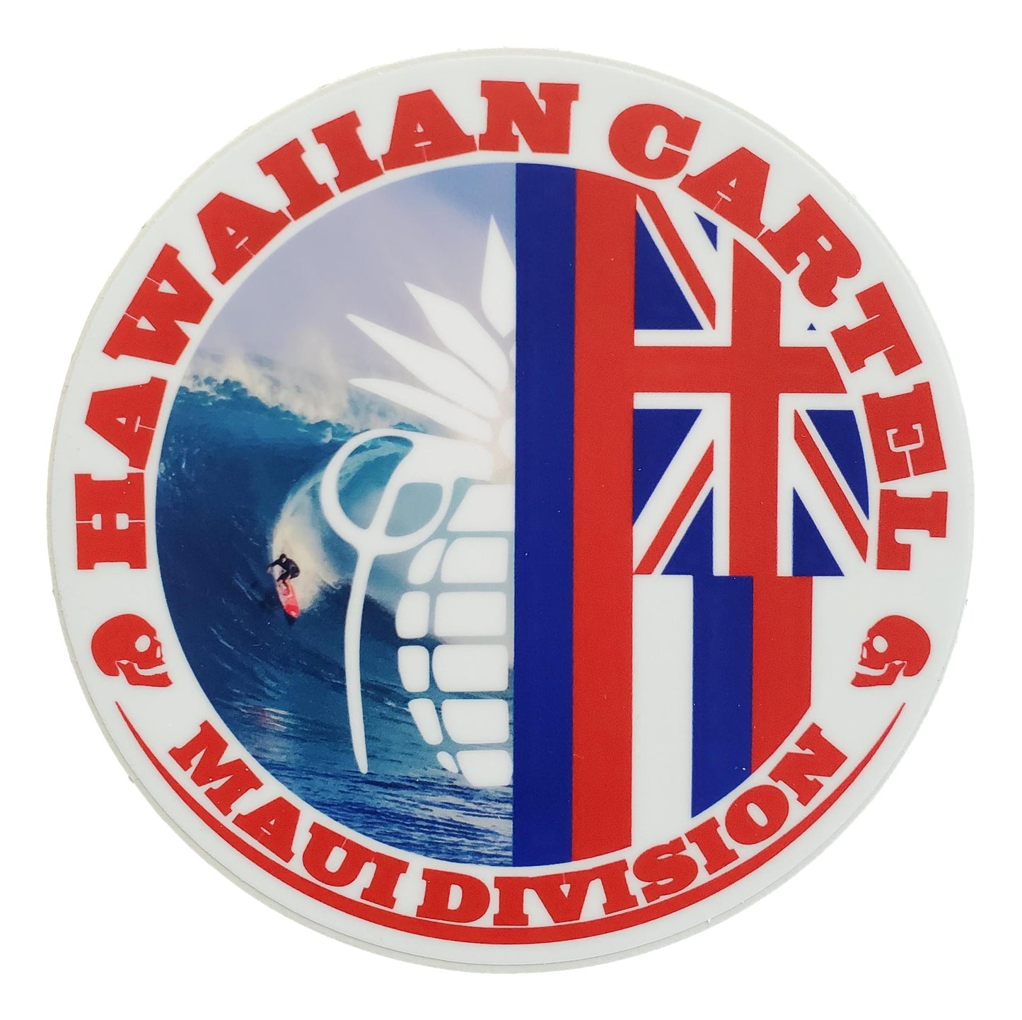 Sticker - SC-SRFWHT-4 - Hawaiian Cartel Surfer - 4 inch