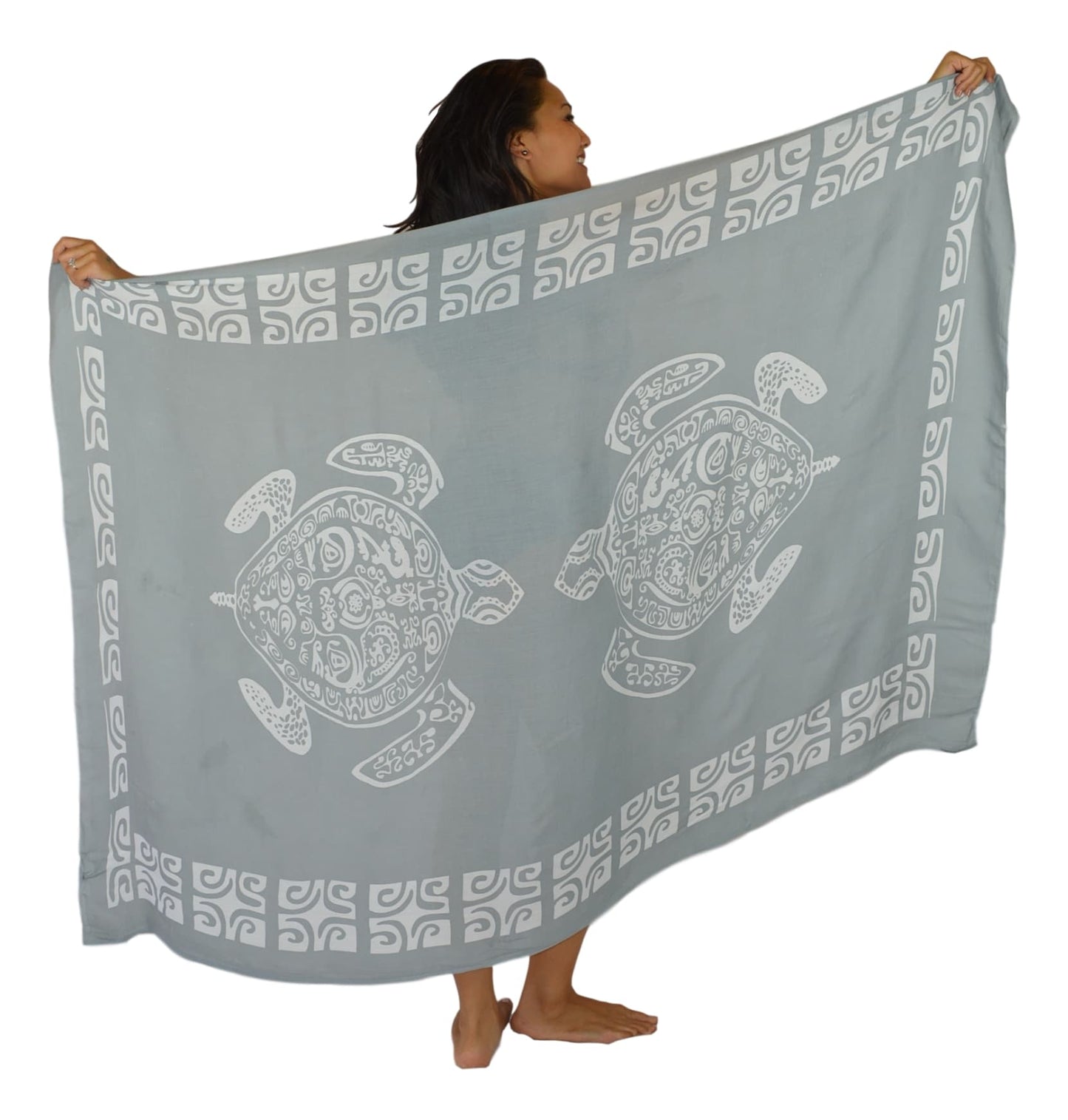 Sarong TTL-20-F - Turtle With Border in Gray