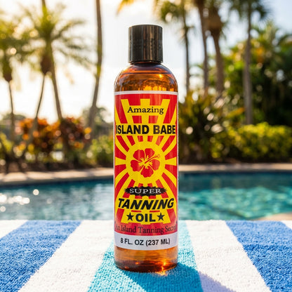 Island Babe Super Tanning Oil – ISLBABE-8 - Natural Plant Oil Blend for a Deep Tropical Tan – 8 oz