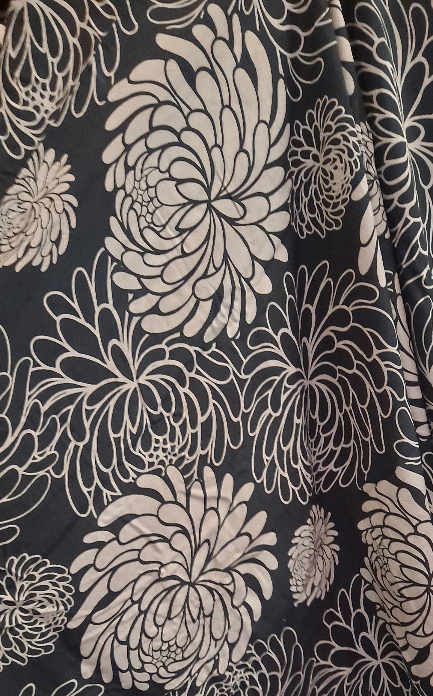 Ruffle Cover Up RCU-1232- Black and Gray Chrysanthemum