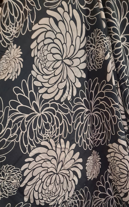 Ruffle Cover Up RCU-1232- Black and Gray Chrysanthemum