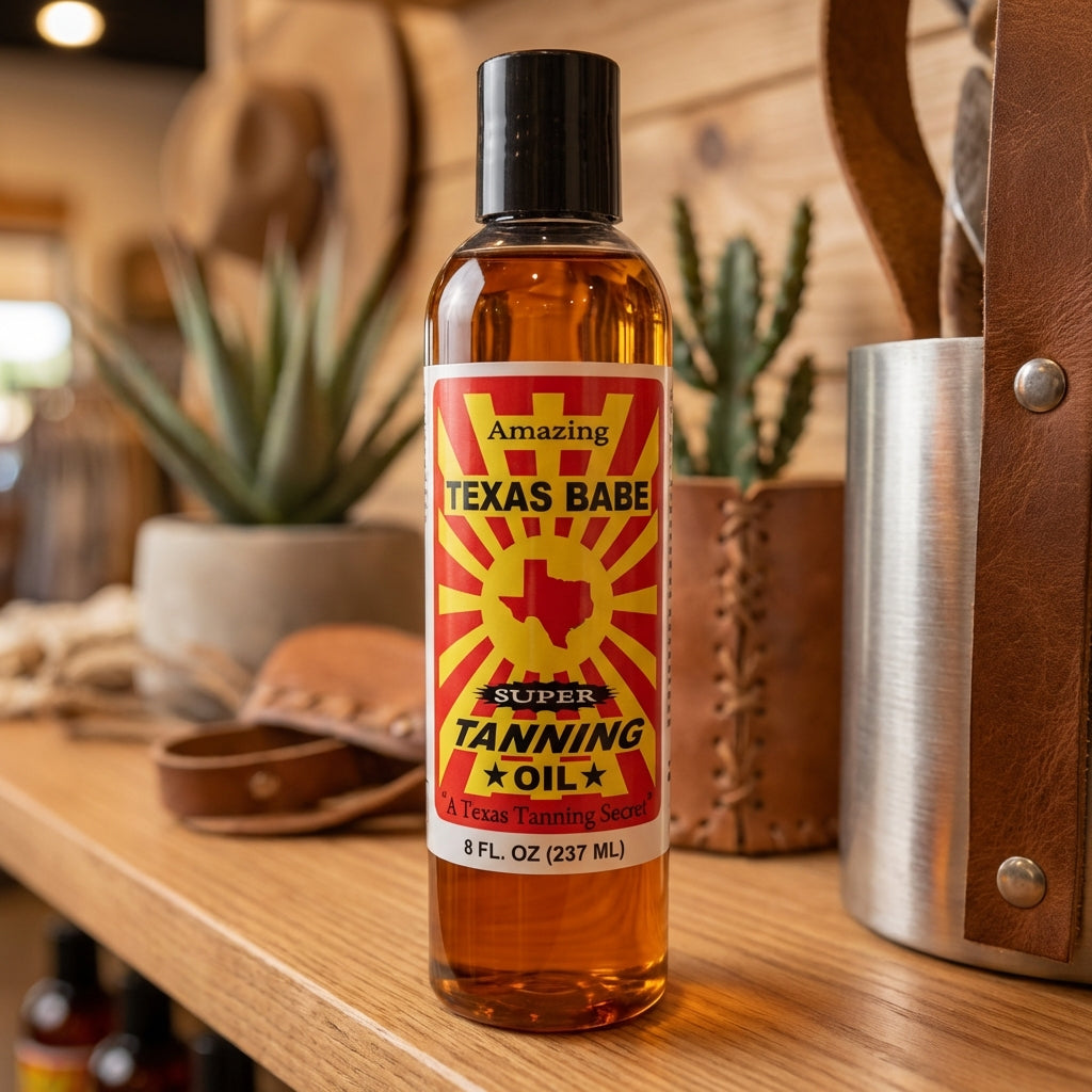 Texas Babe Super Tanning Oil – TXBABE-8 - Natural Plant Oils for a Deep Sun-Kissed Tan (8 oz)