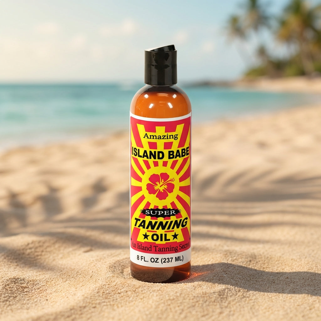 Island Babe Super Tanning Oil – ISLBABE-8 - Natural Plant Oil Blend for a Deep Tropical Tan – 8 oz