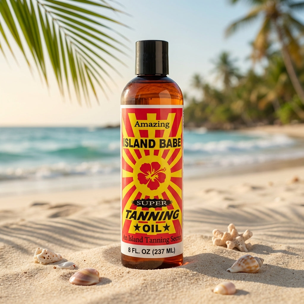 Island Babe Super Tanning Oil – ISLBABE-8 - Natural Plant Oil Blend for a Deep Tropical Tan – 8 oz