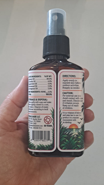 Skeeter Juice Natural Mosquito Repellent | DEET-Free Essential Oil Blend 3.4 Oz - 100 ml