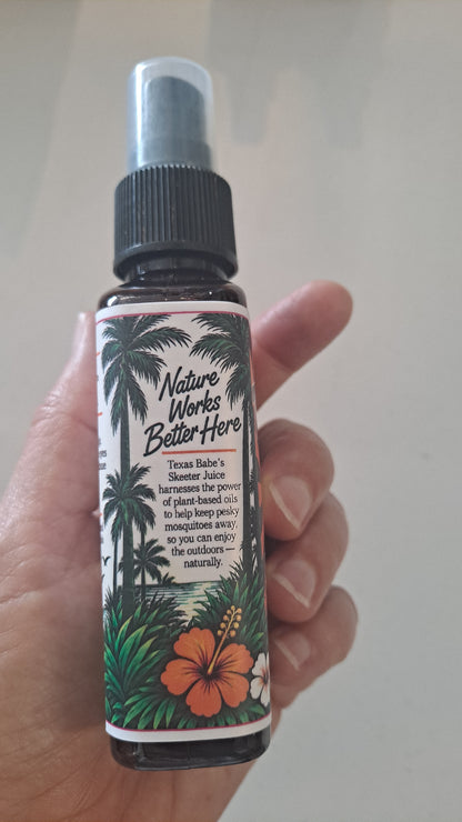 Skeeter Juice Natural Mosquito Repellent | DEET-Free Essential Oil Blend 3.4 Oz - 100 ml