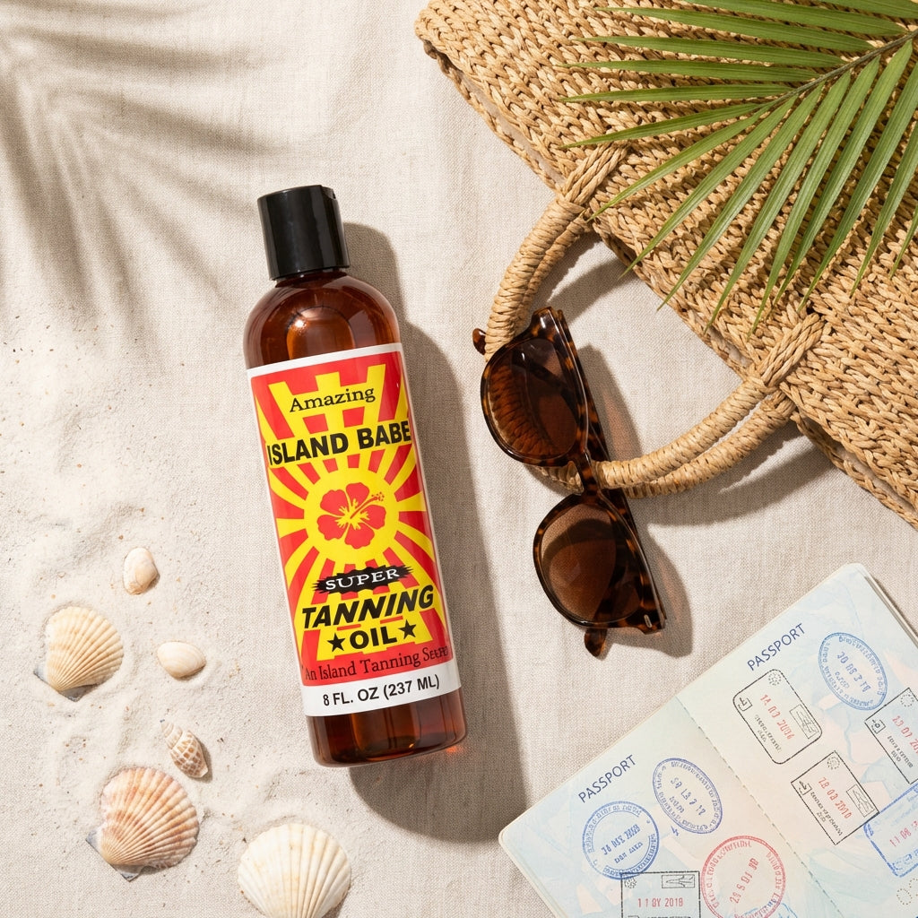 Island Babe Super Tanning Oil – ISLBABE-8 - Natural Plant Oil Blend for a Deep Tropical Tan – 8 oz