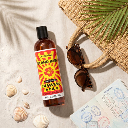 Island Babe Super Tanning Oil – ISLBABE-8 - Natural Plant Oil Blend for a Deep Tropical Tan – 8 oz