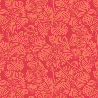 Boca Raton BOCA-4011 - Red and Pink Hibiscus Cover Up Shirt One Size up to 3X