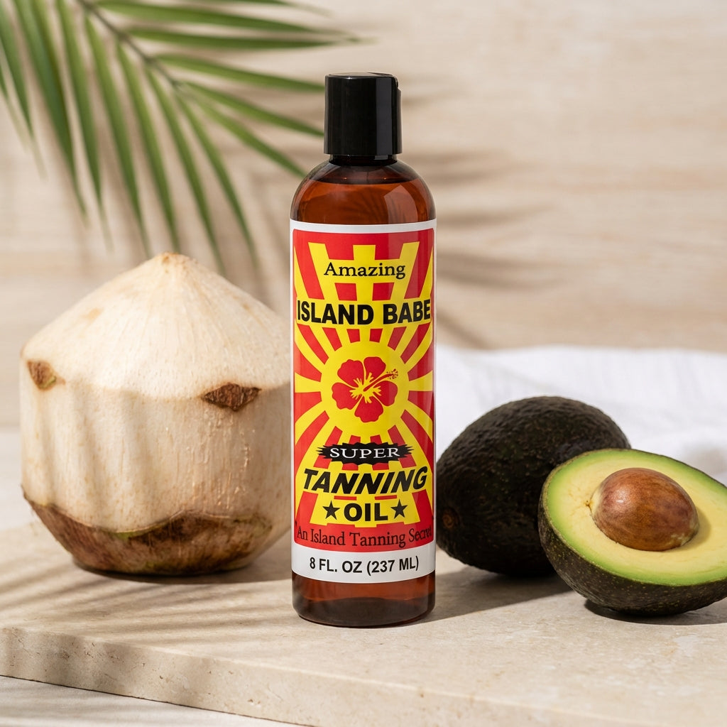 Island Babe Super Tanning Oil – ISLBABE-8 - Natural Plant Oil Blend for a Deep Tropical Tan – 8 oz
