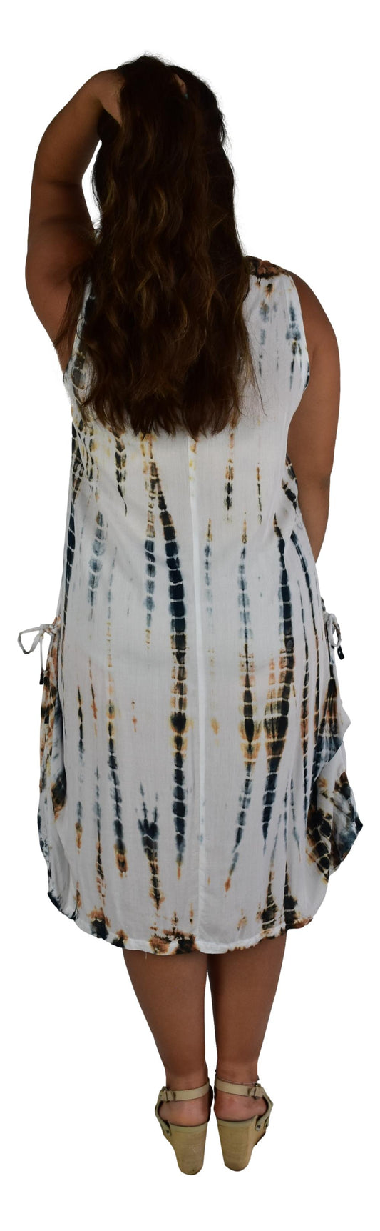 Antigua Dress - ANTIG-929 - Tye Dye Taupe Resort Dress