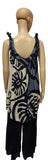 Aruba Dress - ARUBA-MON2-20 - Gray Monstera, Tie Strap Resort Dress