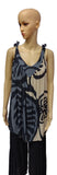 Aruba Dress - ARUBA-MON2-20 - Gray Monstera, Tie Strap Resort Dress