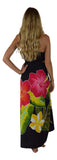 Sarong B-112-F - Batik- Hawaiian Hibiscus Black