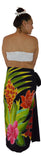 Sarong B-122-F - Batik- Tropical Bouquet Black